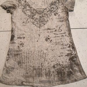 Miss Me Embellished V Neck T-shirt